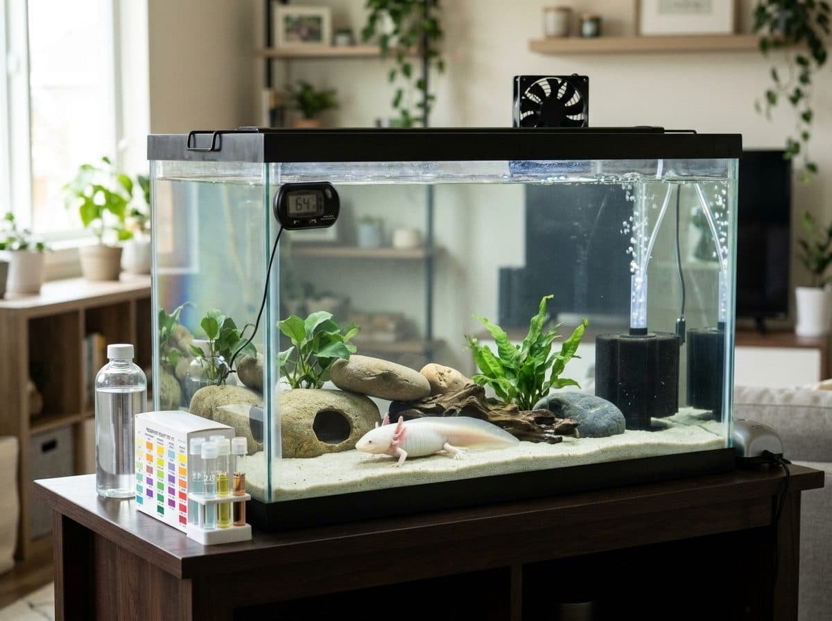 A correctly set up Axolotl tank