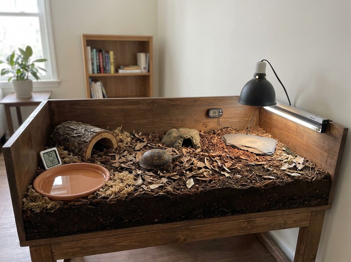 Box turtle enclosure setup idea