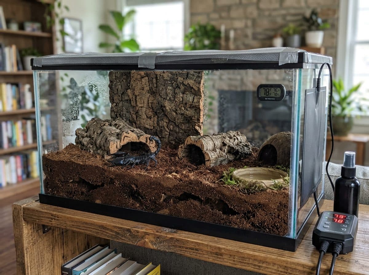 Emperor scorpion enclosure setup idea