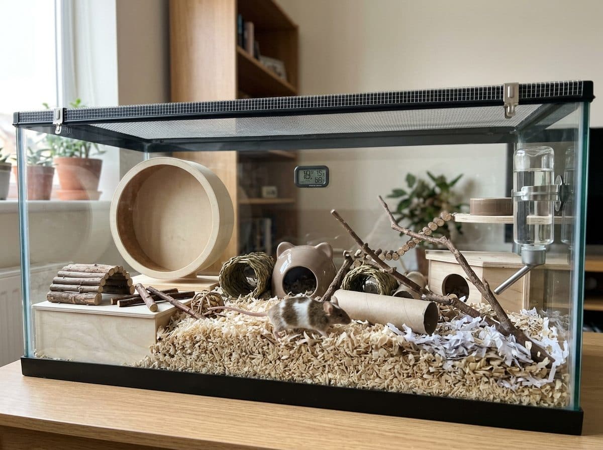 Pet mouse cage setup idea