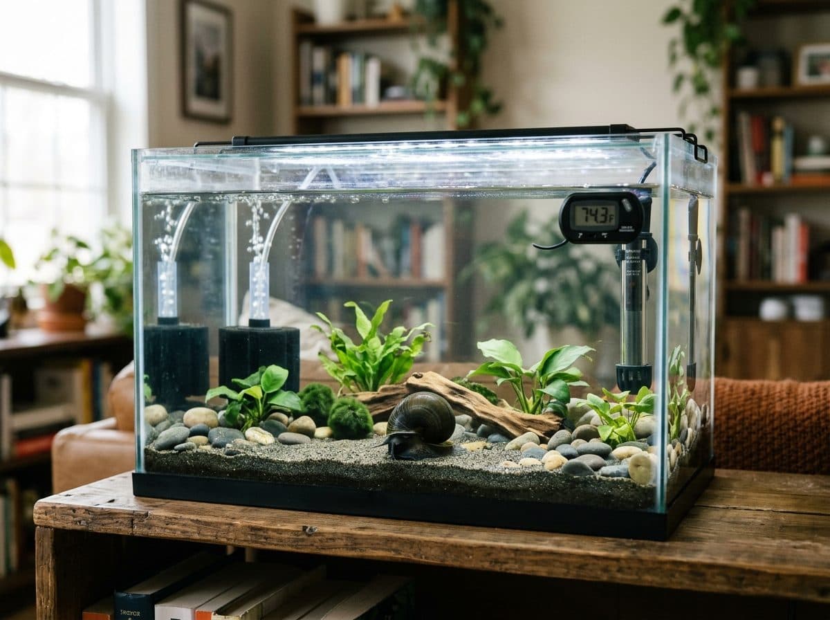 Mystery snail tank setup idea