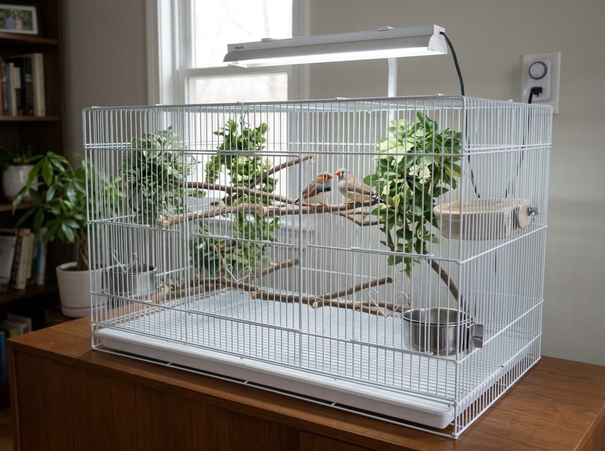 Zebra finch cage setup idea